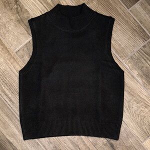 Classic Black Turtleneck Sweater Vest for Women